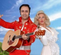 This is Elvis Imitator Nevrez and Marilyn Monroe Double